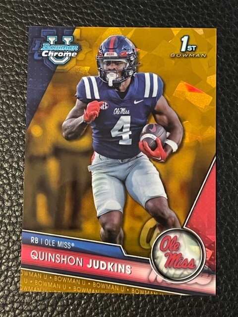 QUINSHON JUDKINS 2023 Bowman Chrome University Sapphire GOLD Ref # 27/50