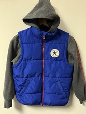 Converse All Star Boys Jacket Vest Hoodie Size S 8-10 EUC