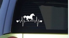 Horse Running heartbeat lifeline I224 8" wide Sticker decal horses saddle