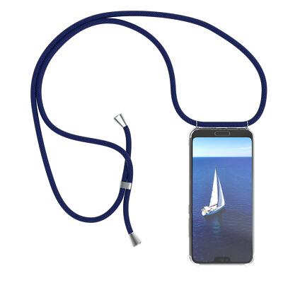 Für Huawei Honor 10 Hülle mit Kette Band Seil Handy Soft Case zum Umhängen Blau
