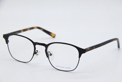 NEW MATTHEW ASHER LONDON MATTE BLACK HAVANA AUTHENTIC FRAMES EYEGLASSES 50-19