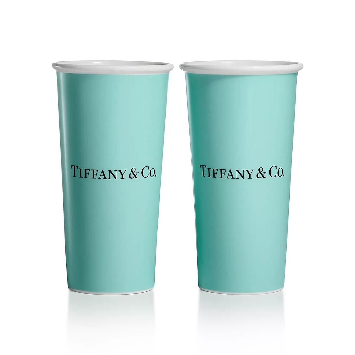 Tiffany & Co. 食器 Tiffany Large Coffee Cup Bone China Set of 2 Tiffany Blue Stylish