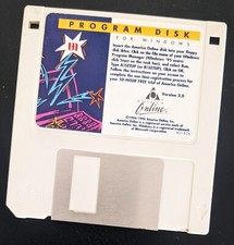 America Online Collectible v3.0 Program Disk, Vintage AOL 3.5" Floppy 1996