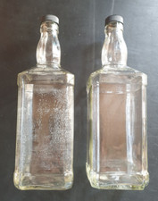 2 x Jack Daniels Tennessee  1 litre Square Clear Bottle Craft Lighting Projects