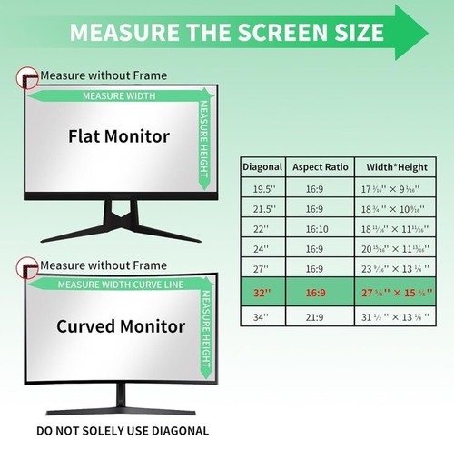 Dejimax 32” Computer Privacy Screen 16:9 SCREEN ONLY NO MOUNTING HARDWARE - Afbeelding 6 van 9