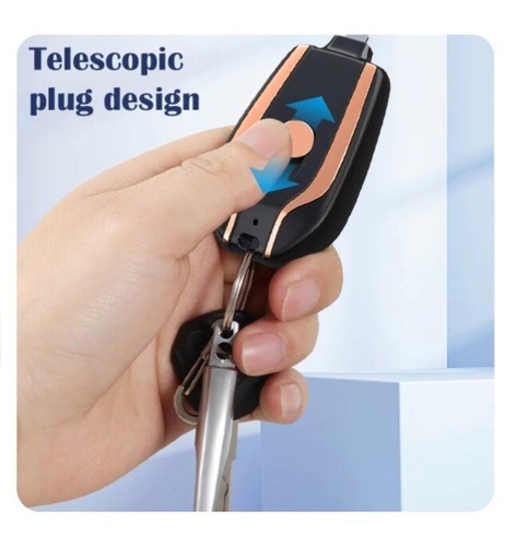 Keychain Portable C-Type mini power Emergency phone Charger with Android 1500mAh - Photo 4 sur 6