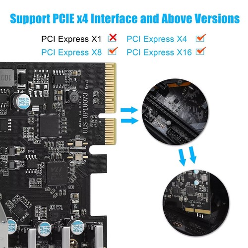Carte d'extension PCIe vers USB 3.2 Gen 2 avec 7 ports 4*USB-A 3*USB-C pour Win - Photo 9/12