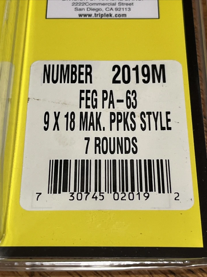 Cargador TRIPLE-K 2019m FEG PA-63 9x18 Makarov 7 Rd PPKS Estilo Acero Azulado NUEVO Foto 2 de 4