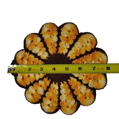 Soporte para ollas hecho a mano doily 8" de diámetro almohadilla caliente trivet ganchillo redondo multicolor - Imagen 5 de 5