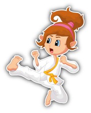 Karate Girl Cartoon Car Bumper Sticker Decal