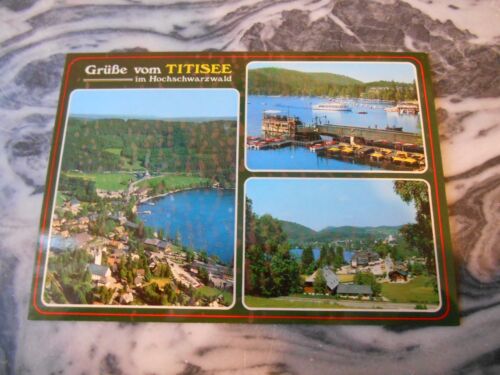 Vintage Multiview Postcard Grube vom Titisee im Hochschwarzwald Germany boats - Picture 1 of 2