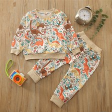 NEW Dinosaur Boys Long Sleeve Sweat Suit Outfit Set 18M 2T 3T 4T