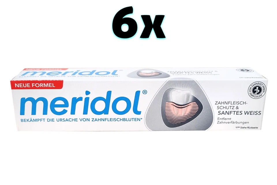 6 x 75ml Meridol Whitening toothpaste 🌟 6 genuine 2.5oz tubes TRACKED SHIPPING✈ - Image 2 of 2