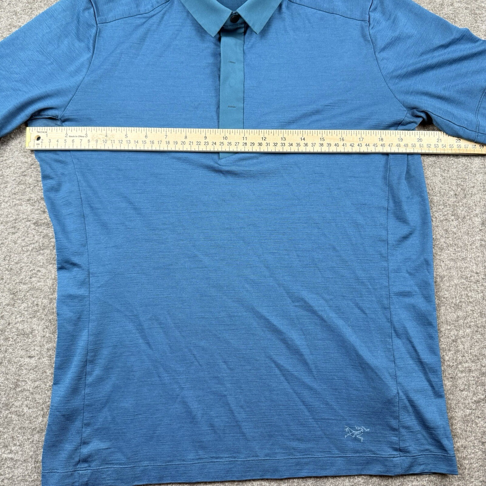 ARC'TERYX Arcteryx Polo Shirt Uomo Blu Medio A2B SS Polo Snap Outdoor Performance