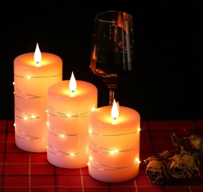 Da by Flameless Candles,Battery Candles,LED Candles Real Wax(Rose).
