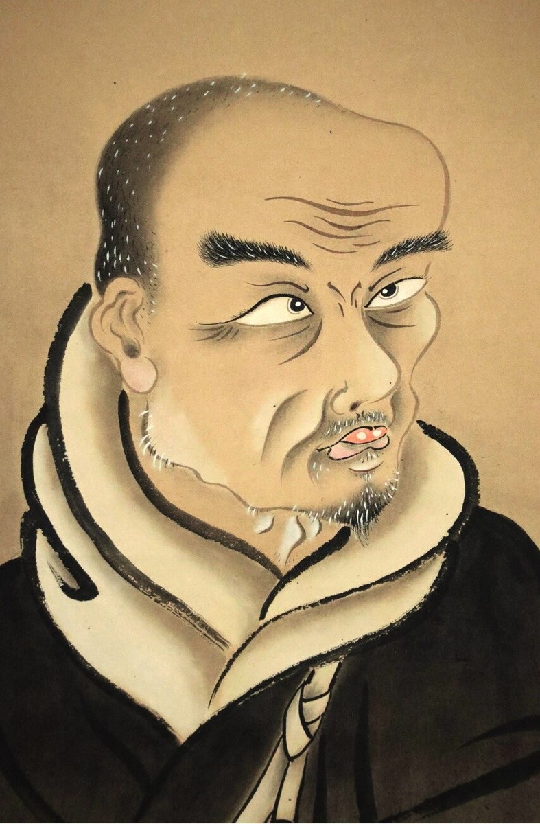 HANGING SCROLL JAPANESE PAINTING JAPAN Monk PICTURE ANTIQUE OLD