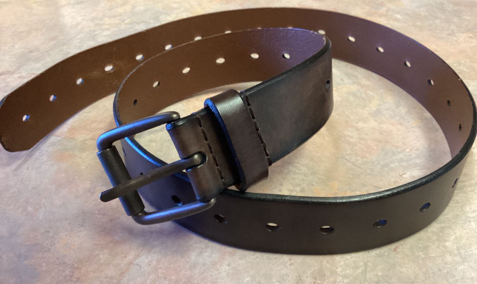 Mens Casual Jeans  Genuine Leather Dark Brown Belt Size M