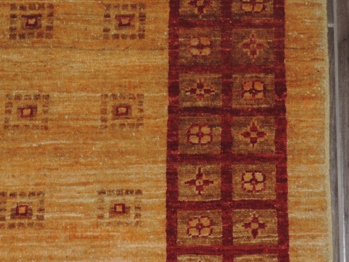 3.3x5ft. Handmade Modcar Chobi Wool Rug - Picture 5 of 9