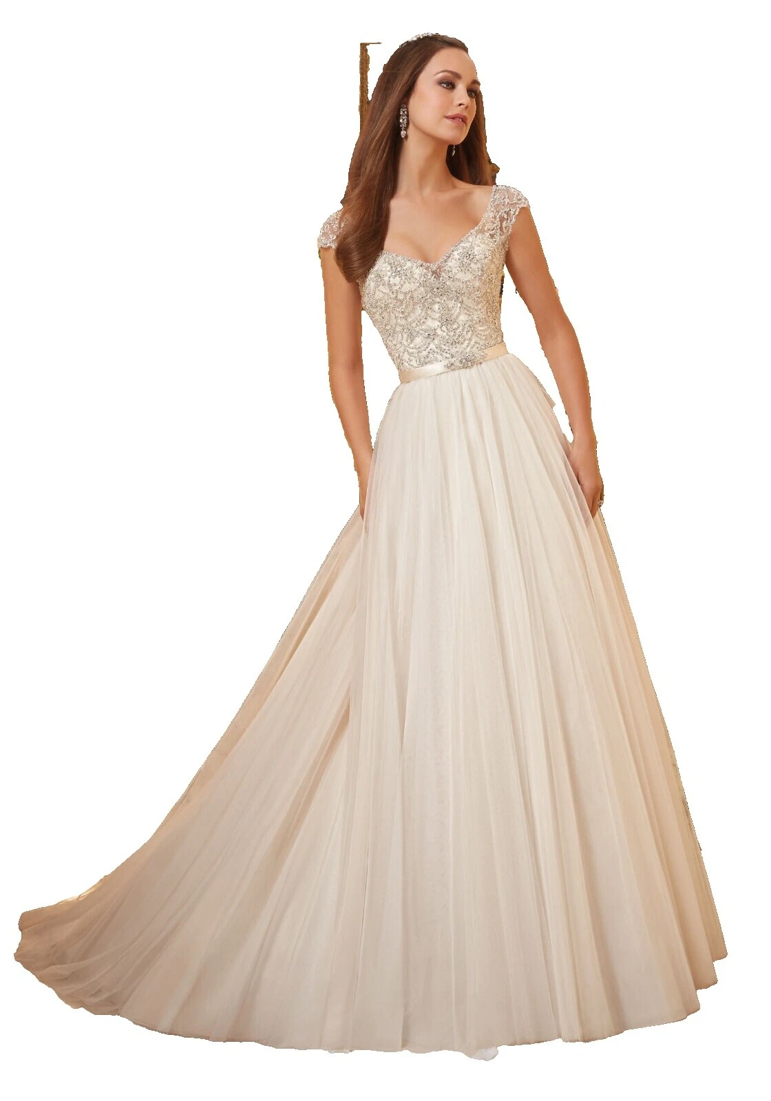 Princesa Tul Vestidos de novia de Manga Casquillo