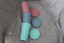 New Lot of 3 Tupperware Tall Tumblers with Coasters