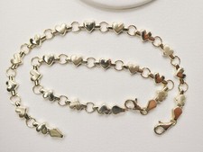 10K REAL YELLOW GOLD 5.5/6.5 INCH X HEART WOMEN CHILDREN ALL YELLOW TON BRACELET