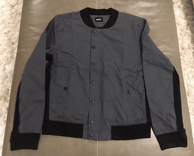 NWT Hudson Jeans Los Angeles Mens Bomber Dark Shadow Cotton Jacket Large $345