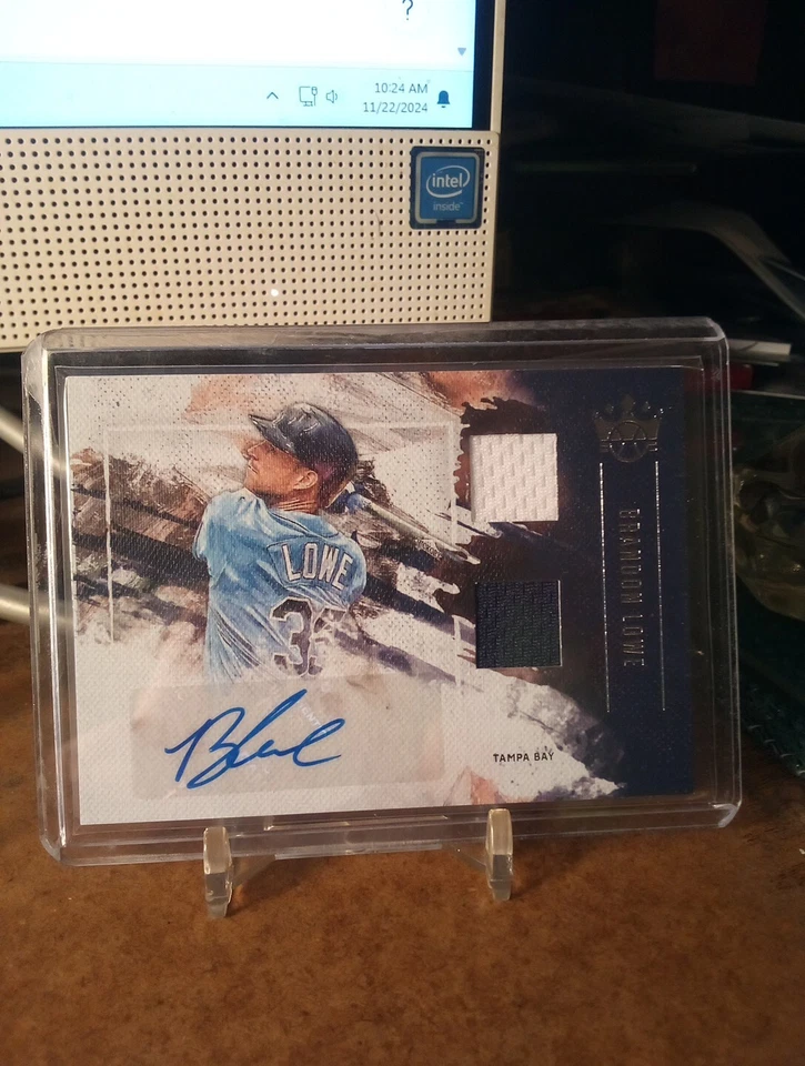 Brandon Lowe 2019 Panini Diamond Kings Relic Auto Rays - Image 2 of 4