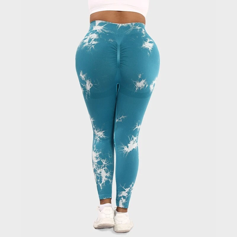 Tie Dye Talla Grande Para Mujer Leggings Deportes Sin Costuras Yoga Pantalones Gimnasio Ropa L-3XL Foto 2 de 4