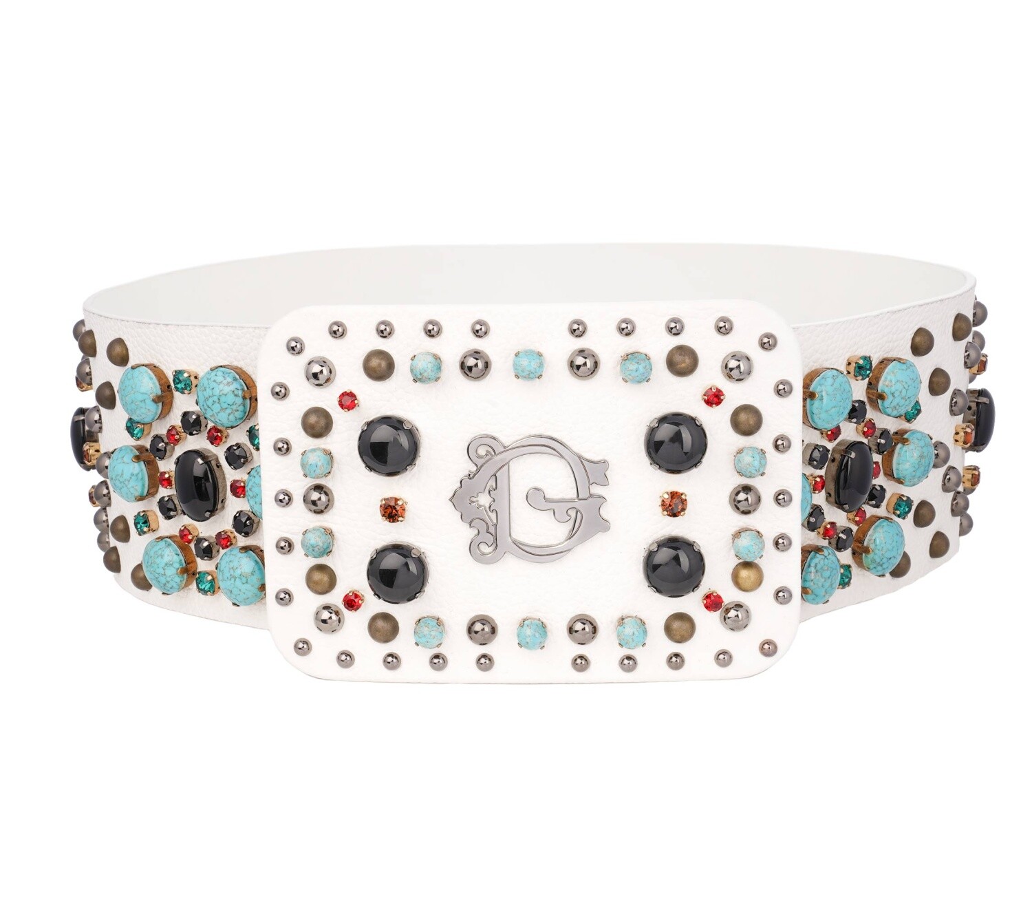 Металлический логотип Dolce - Gabbana Dg Хрустальные бусины кожаный ремень Белый 90 36 13764 116590₽