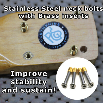 Edelstahl Gitarrenhals Schraube Upgrade. Gratis Einsteckwerkzeug dabei.