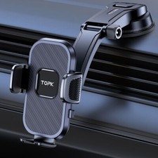 TOPK Phone Holder for Car Dashboard Adjustable Cell Phone Mount With All Phones