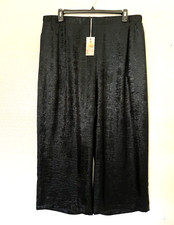 NWT Johnny Was Black Shimmer Wide Leg Pants PLUS 2X 265