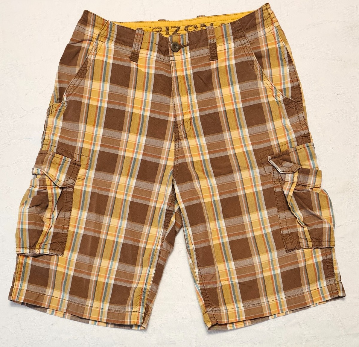 Boys Yellow Plaid Shorts Summer Sports Shorts Outer Wear Girls