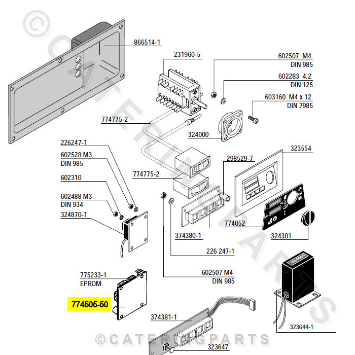 HOBART 774505-50 CPU PROCESSOR PCB DISHWASHER GLASSWASHER AMX AUX