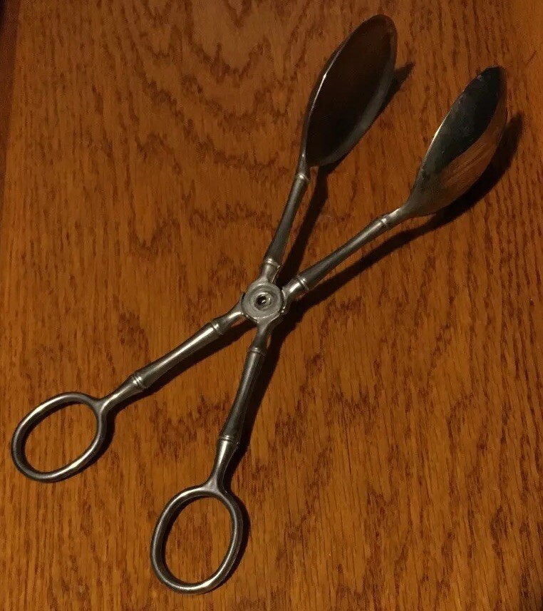 SILVER PLATED SALAD TONGS eBay