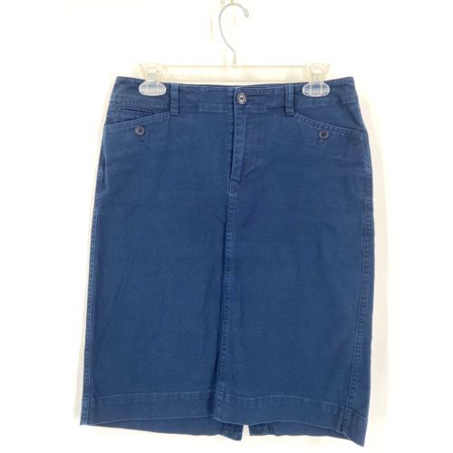 Lauren Ralph Lauren Blue Pencil Skirt A Line Size 4 Classic Office Preppy - Picture 4 of 8