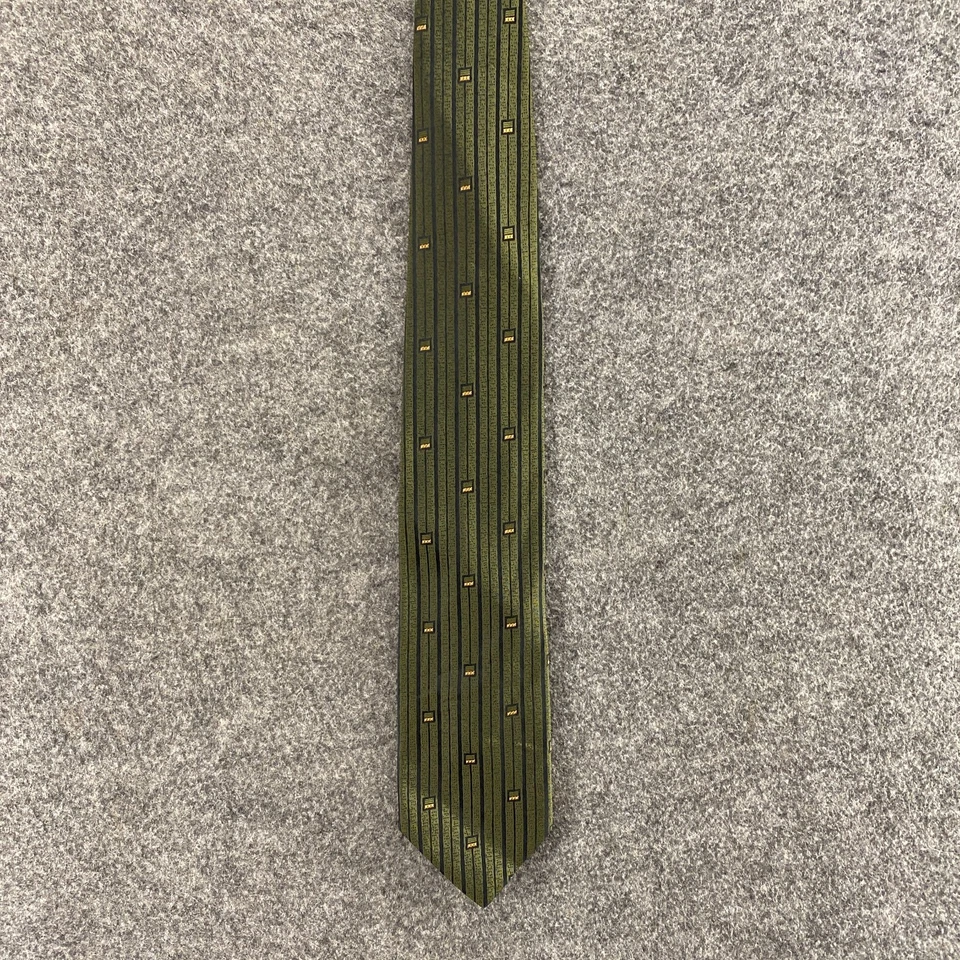 Corbata Hombre Hoy Hombre Talla Única Verde Rayas Seda Diseñador Clásica Ajustable Foto 2 de 4