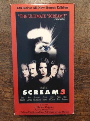 Scream 3 (VHS, 2000) Red Box With Exclusive Bonus Edition Horror