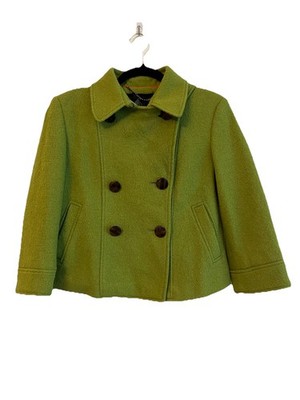 G.E.T General Equipment Technique Jacket S Double Breasted Crop Blazer Green EUC
