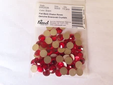 72 Swarovski Flatbacks 30ss Siam/foiled. #2028