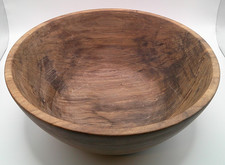 Hand Turned Chinese Tallow Wood Bowl Signed Tom's Turnings on Bottom