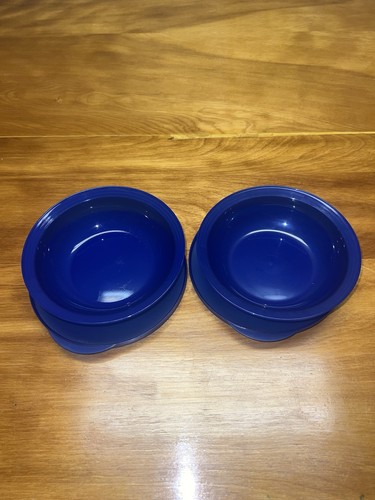 TUPPERWARE (2) BLUE Impressions Bowls-13 oz cereal soup bowl Unused #3470 + seal - Picture 7 of 10