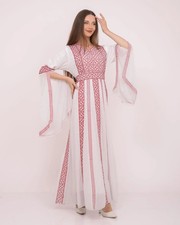 Fullah Chiffon Thobe - Women  s Embroidered Dress, Perfect for Eid, Abaya, Ramada