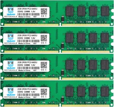 PC2 6400 DDR2 800Mhz UDIMM RAM 8GB Kit (2GBX4) 2Rx8 PC2 6400U 2GB 1.8V Non-Ecc U