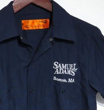 SAMUEL ADAMS BEER Navy Work Shirt SMALL Brewery Shop Sam Port Authority Boston