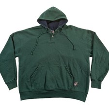 Vtg 90's RUSSELL ATHLETIC Blank Hoodie Men's Sz 2XL Green Emerald Made In USA
