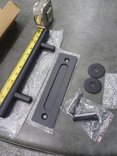 BLACK 12" inch SLIDING BARN DOOR PULL HANDLE