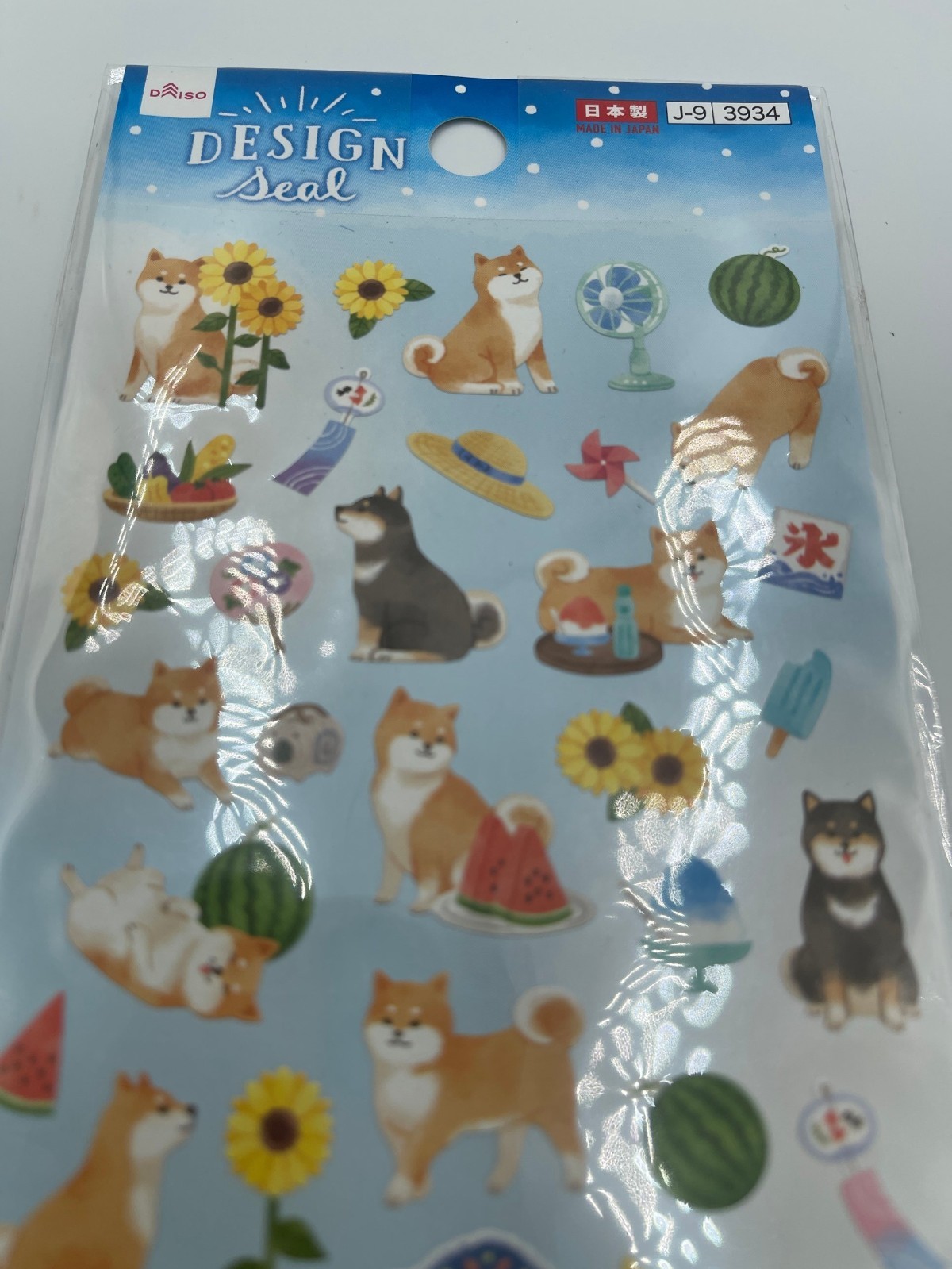 Daiso Design Seal Shiba Inu Sticker Sheet Japan Kawaii Summer ...