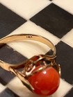 Vintage Chinese export 14k gold coral s7.5 ring TX 072726cCBZGG — photo 5