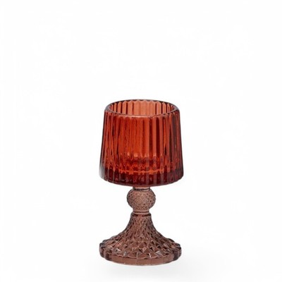 EDG Enzo De Gasperi Kerzenhalter Lampe Aus Glas 15x8,5cm Rot Rosa